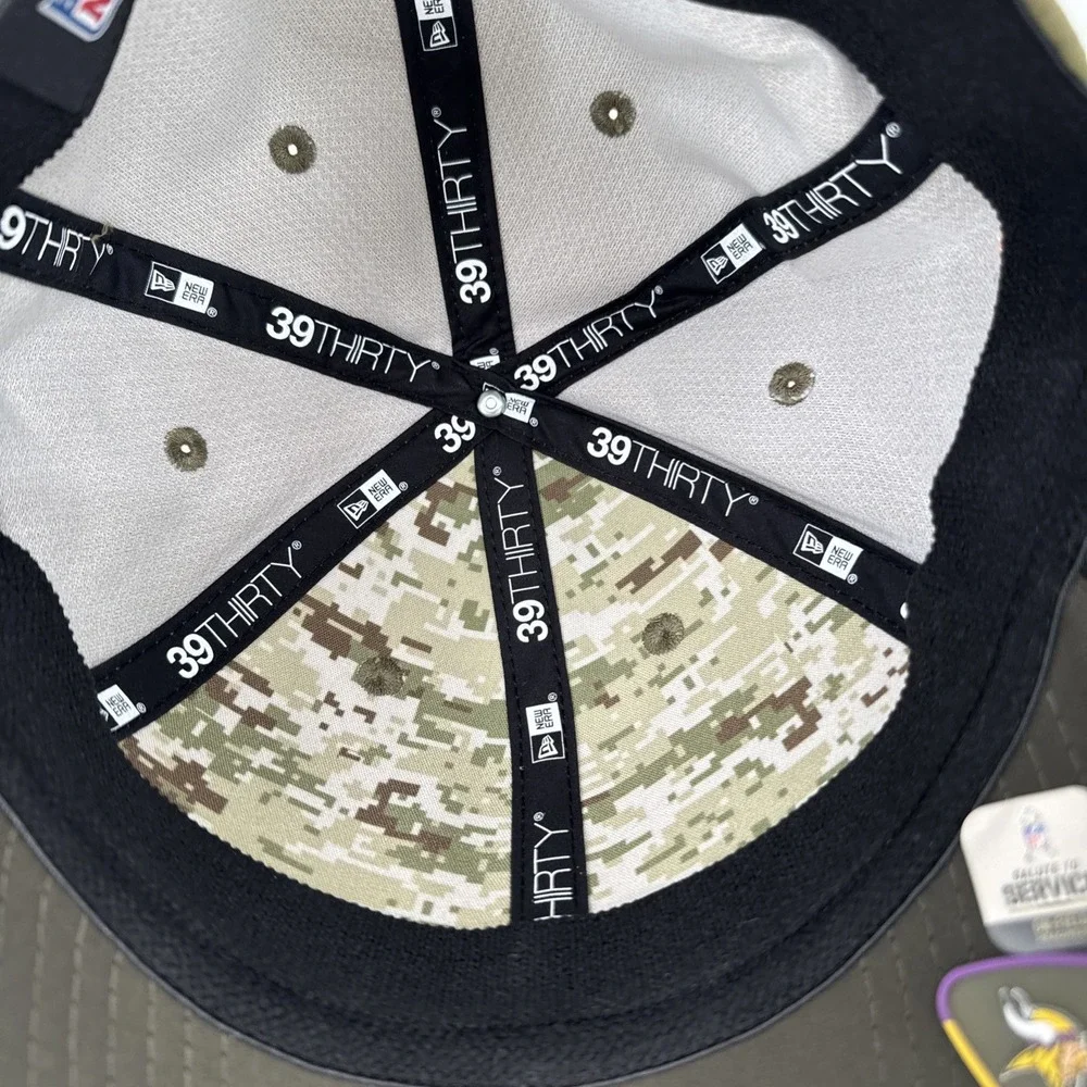 New Era 39Thirty Minnesota Vikings 2025 Salute To Service Hat Medium-Large‎ NWT